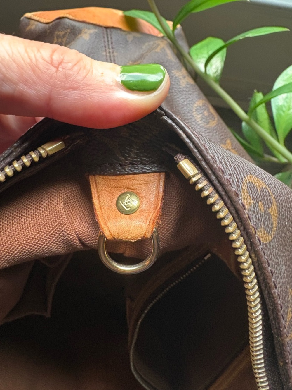 Louis Vuitton Monogram Canvas Tote with Cognac Straps - Picture 9 of 16